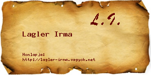 Lagler Irma névjegykártya